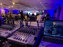 sonorização, projeção , painel de led 